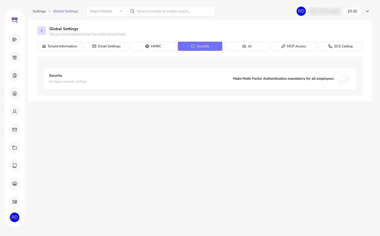 Security setting to make multi-factor authentication mandatory