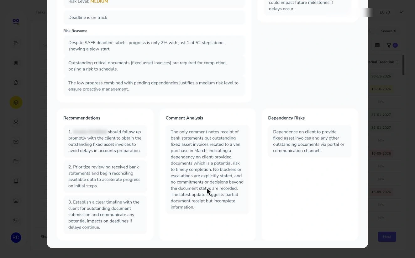 AI recommendations, comment analysis and dependency risks