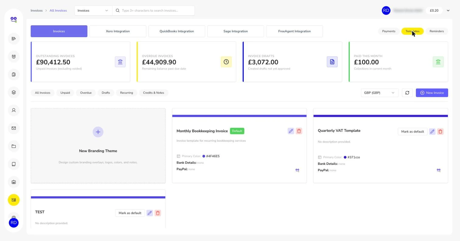 Invoice branding themes