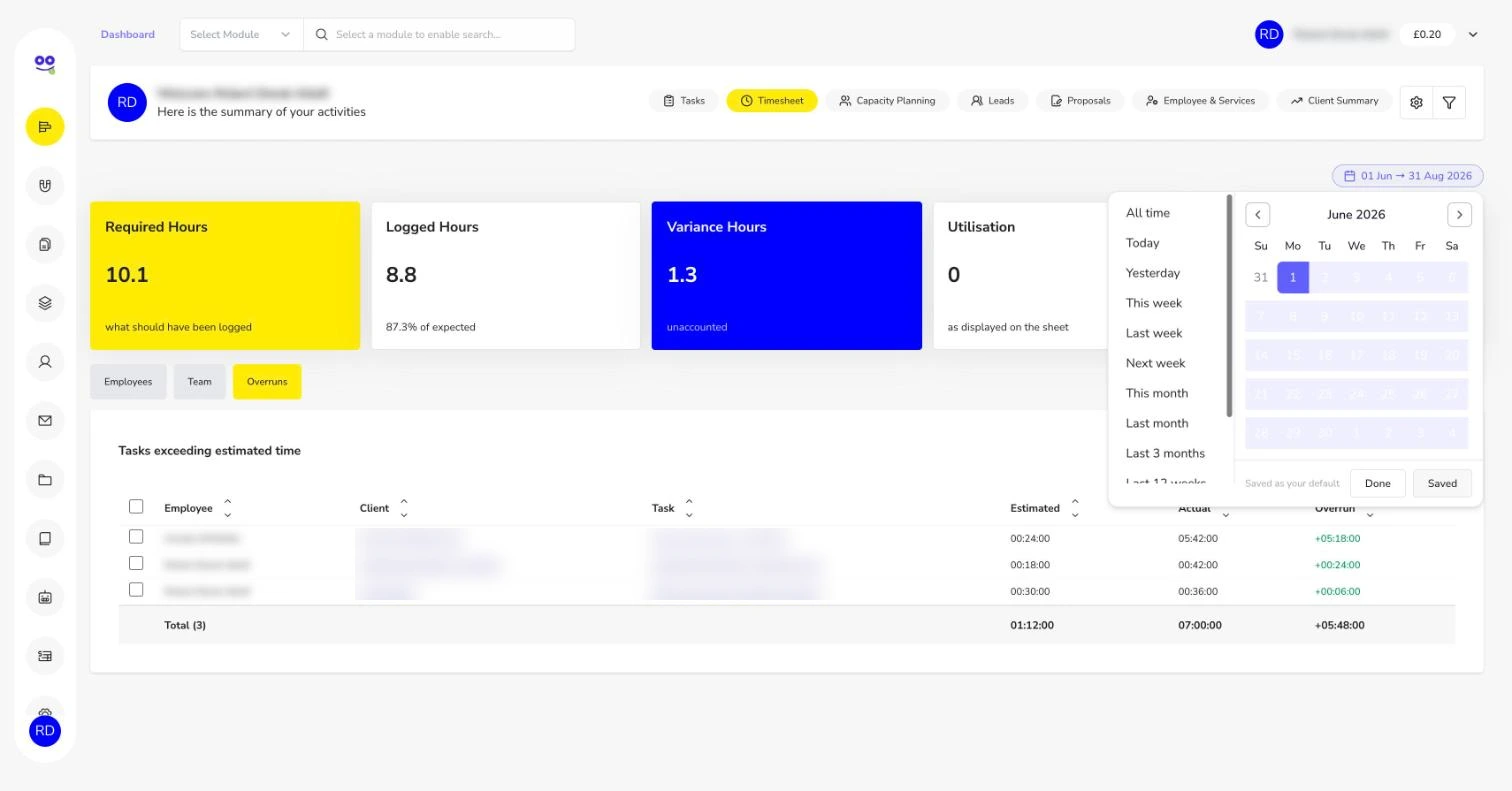 Date range picker with presets